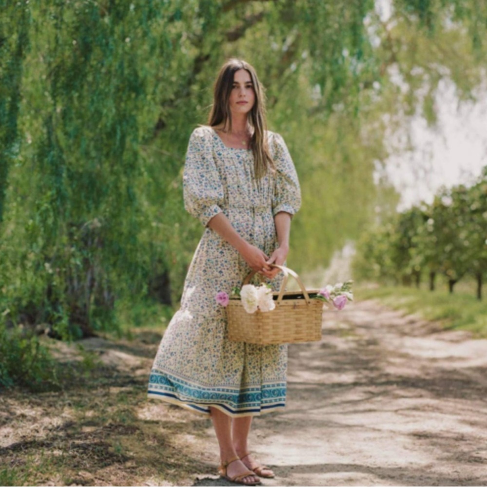 Christy Dawn The Bianca Dress In Larkspur Ditsy Field Cotton M